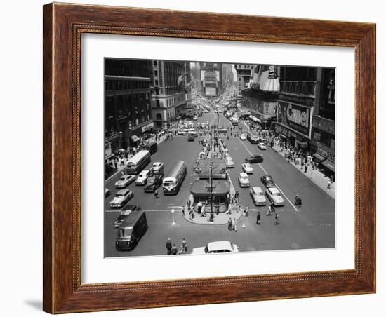 This is an Aerial View of Times Square from the New York Times Newspaper Tower Building-null-Framed Photographic Print