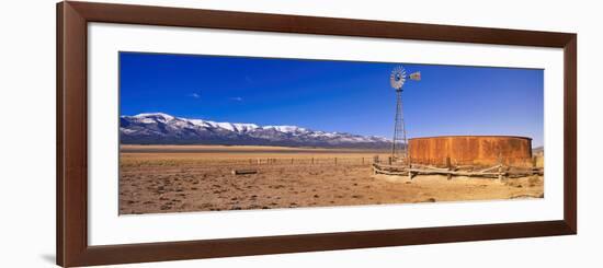 This Is an Old Wooden Windmill in an Open Field in the Old West-null-Framed Photographic Print