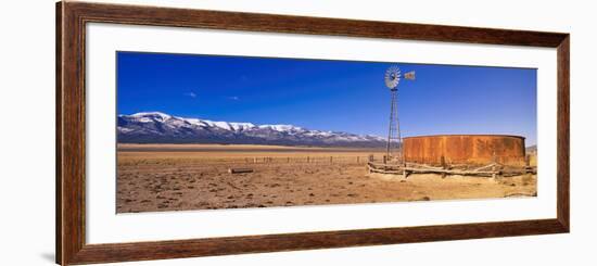 This Is an Old Wooden Windmill in an Open Field in the Old West-null-Framed Photographic Print