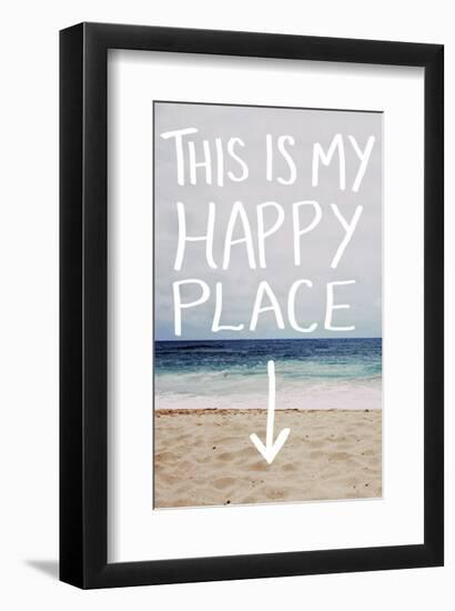 This Is My Happy Place (Beach)-Leah Flores-Framed Art Print