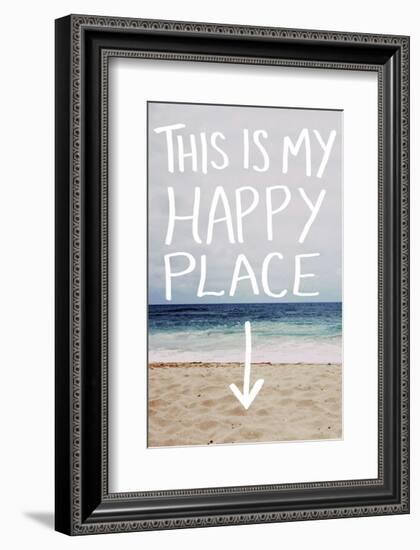 This Is My Happy Place (Beach)-Leah Flores-Framed Art Print