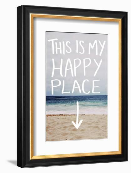 This Is My Happy Place (Beach)-Leah Flores-Framed Art Print