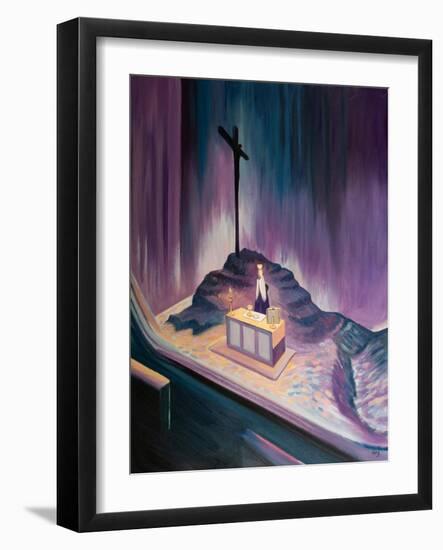 This is the Cup of My Blood': the Sacrifice of Calvary is Re-Presented at Every Mass, 2001 (Oil on-Elizabeth Wang-Framed Giclee Print