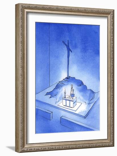 This is the Cup of My Blood': the Sacrifice of Calvary is Re-Presented at Every Mass, 2001 (W/C on-Elizabeth Wang-Framed Giclee Print