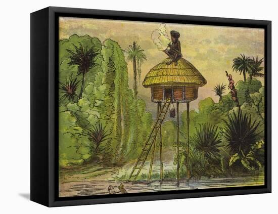 This Is the King of Ashantee, Perched Up So Comically-Ernest Henry Griset-Framed Premier Image Canvas