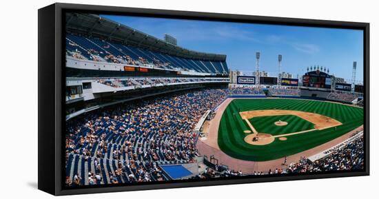 This Is the New Comiskey Park Stadium. Playing are the White Sox Vs the Texas Rangers-null-Framed Stretched Canvas