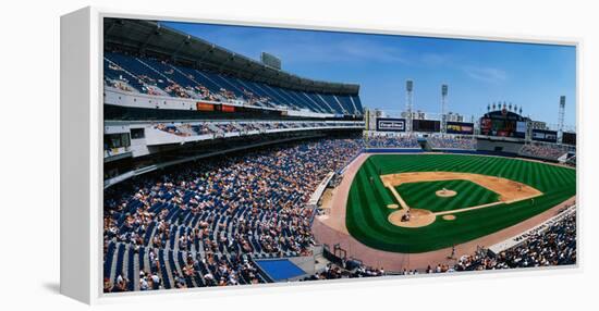 This Is the New Comiskey Park Stadium. Playing are the White Sox Vs the Texas Rangers-null-Framed Stretched Canvas