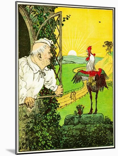 this is the Rooster that Crowed in the Morn, that Woke the Judge All Shaven and Shorn , Illustrati-Randolph Caldecott-Mounted Giclee Print