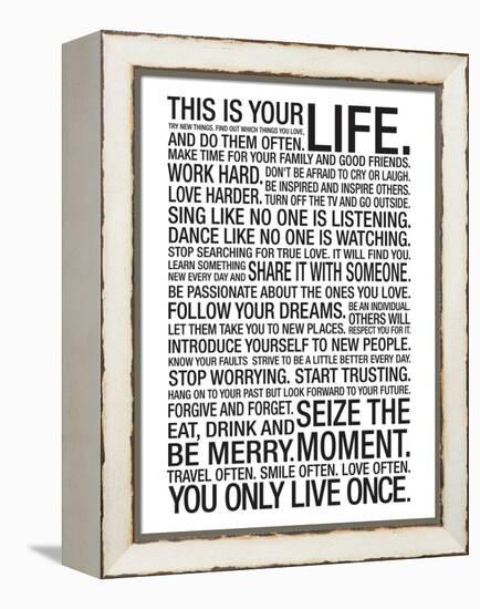 This Is Your Life Motivational Poster-null-Framed Stretched Canvas