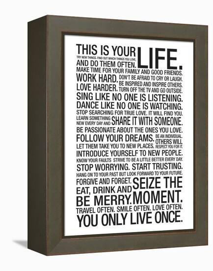 This Is Your Life Motivational Poster-null-Framed Stretched Canvas