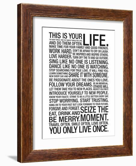 This Is Your Life Motivational Poster-null-Framed Art Print