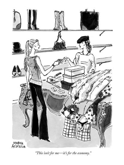 This Isn T For Me It S For The Economy New Yorker Cartoon Premium Giclee Print Marisa Acocella Marchetto Art Com This Isn T For Me It S For The Economy New Yorker Cartoon Premium Giclee Print Marisa Acocella Marchetto Art Com