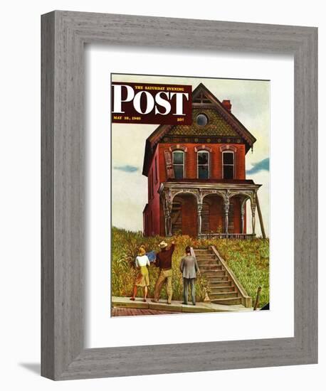 "This Old House," Saturday Evening Post Cover, May 18, 1946-John Falter-Framed Giclee Print