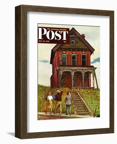 "This Old House," Saturday Evening Post Cover, May 18, 1946-John Falter-Framed Giclee Print