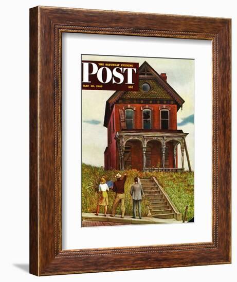 "This Old House," Saturday Evening Post Cover, May 18, 1946-John Falter-Framed Giclee Print