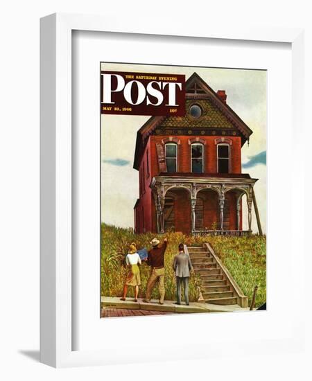"This Old House," Saturday Evening Post Cover, May 18, 1946-John Falter-Framed Giclee Print