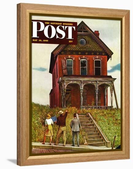 "This Old House," Saturday Evening Post Cover, May 18, 1946-John Falter-Framed Premier Image Canvas
