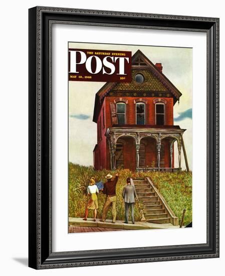 "This Old House," Saturday Evening Post Cover, May 18, 1946-John Falter-Framed Giclee Print