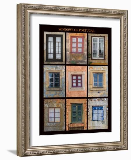 This poster captures interesting windows found throughout Portugal-Mallorie Ostrowitz-Framed Photographic Print