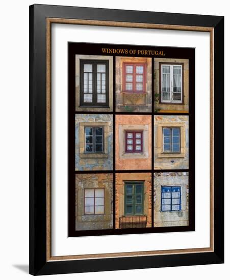 This poster captures interesting windows found throughout Portugal-Mallorie Ostrowitz-Framed Photographic Print