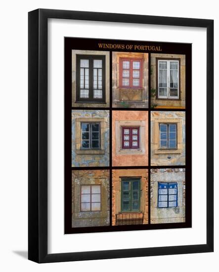 This poster captures interesting windows found throughout Portugal-Mallorie Ostrowitz-Framed Photographic Print