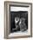 This Small Grey and White Kitten Stares up at the Ceiling While Sitting Next to a Large Mirror-Thomas Fall-Framed Photographic Print