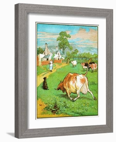 this the Cow with the Crumpled Horn that Tossed the Dog Illustration for the House that Jack Built-Randolph Caldecott-Framed Giclee Print