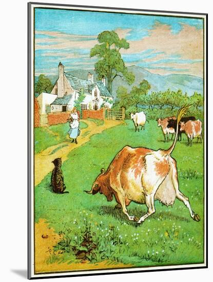 this the Cow with the Crumpled Horn that Tossed the Dog Illustration for the House that Jack Built-Randolph Caldecott-Mounted Giclee Print