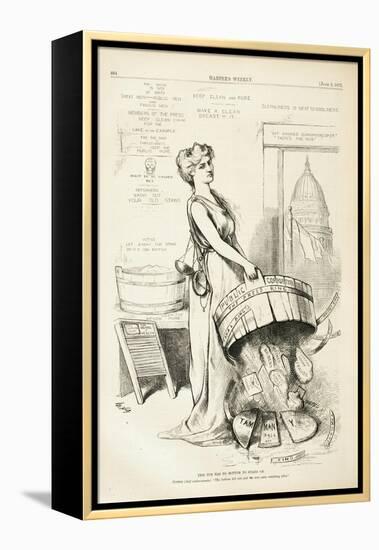This Tub Has No Bottom to Stand On, 1875-Thomas Nast-Framed Premier Image Canvas