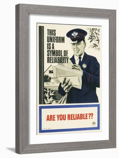 This Uniform Is a Symbol of Reliability - are You Reliable?-null-Framed Art Print