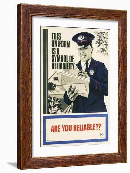 This Uniform Is a Symbol of Reliability - are You Reliable?-null-Framed Art Print