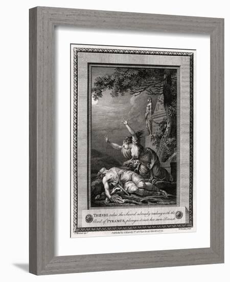 Thisbe Takes the Sword Already Reeking with the Blood of Pyramus, Plunges it Into..., 1775-W Walker-Framed Giclee Print