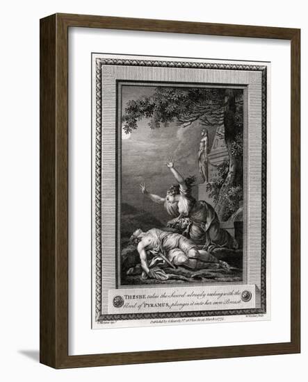 Thisbe Takes the Sword Already Reeking with the Blood of Pyramus, Plunges it Into..., 1775-W Walker-Framed Giclee Print