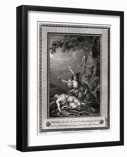 Thisbe Takes the Sword Already Reeking with the Blood of Pyramus, Plunges it Into..., 1775-W Walker-Framed Giclee Print