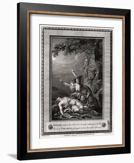 Thisbe Takes the Sword Already Reeking with the Blood of Pyramus, Plunges it Into..., 1775-W Walker-Framed Giclee Print