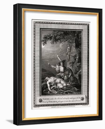 Thisbe Takes the Sword Already Reeking with the Blood of Pyramus, Plunges it Into..., 1775-W Walker-Framed Giclee Print