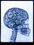 X-ray of skull with gears-Thom Lang-Photographic Print
