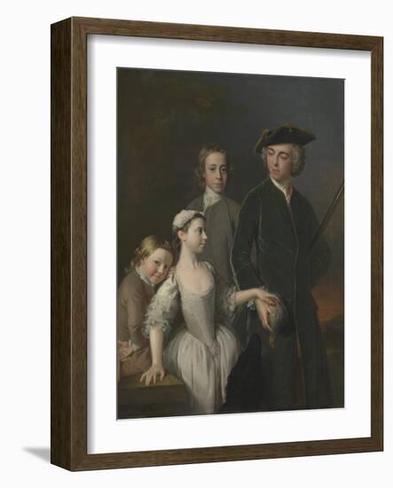 Thomas, 2nd Baron Mansel of Margam with His Blackwood Half-Brothers and Sister-Allan Ramsay-Framed Giclee Print