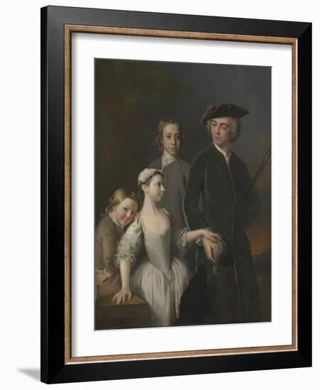 Thomas, 2nd Baron Mansel of Margam with His Blackwood Half-Brothers and Sister-Allan Ramsay-Framed Giclee Print