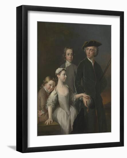 Thomas, 2nd Baron Mansel of Margam with His Blackwood Half-Brothers and Sister-Allan Ramsay-Framed Giclee Print