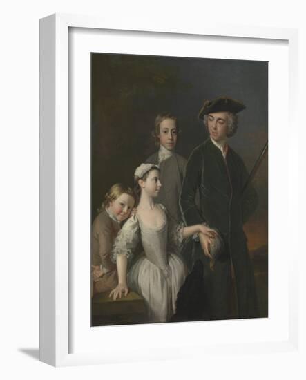 Thomas, 2nd Baron Mansel of Margam with His Blackwood Half-Brothers and Sister-Allan Ramsay-Framed Giclee Print