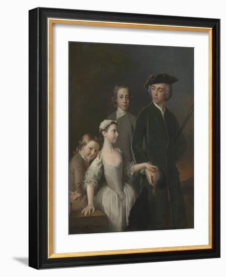 Thomas, 2nd Baron Mansel of Margam with His Blackwood Half-Brothers and Sister-Allan Ramsay-Framed Giclee Print