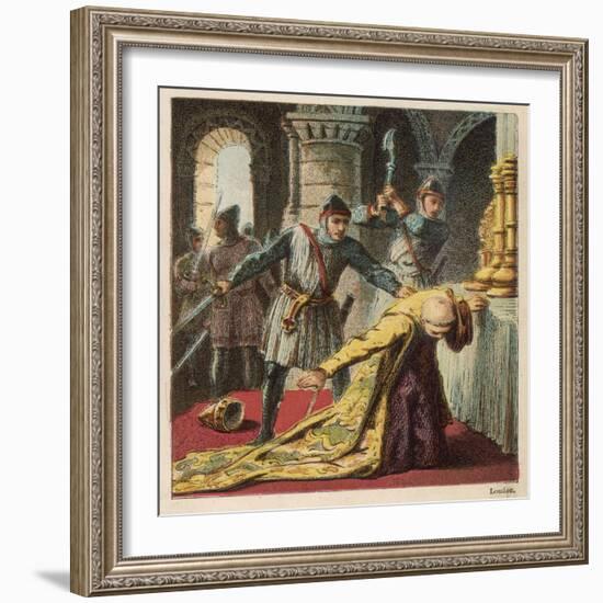 Thomas a Becket Archbishop of Canterbury is Murdered is His Own Cathedral by Knights-Joseph Kronheim-Framed Art Print