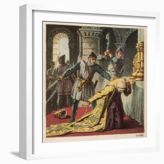 Thomas a Becket Archbishop of Canterbury is Murdered is His Own Cathedral by Knights-Joseph Kronheim-Framed Art Print