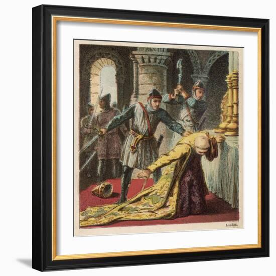 Thomas a Becket Archbishop of Canterbury is Murdered is His Own Cathedral by Knights-Joseph Kronheim-Framed Art Print