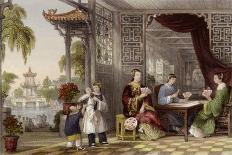 Jugglers Exhibiting in the Court of a Mandarin's Palace, 'China in a Series of Views' G.N. Wright-Thomas Allom-Giclee Print