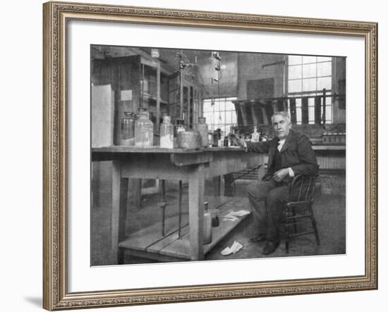 Thomas Alva Edison in His Workshop-null-Framed Photographic Print