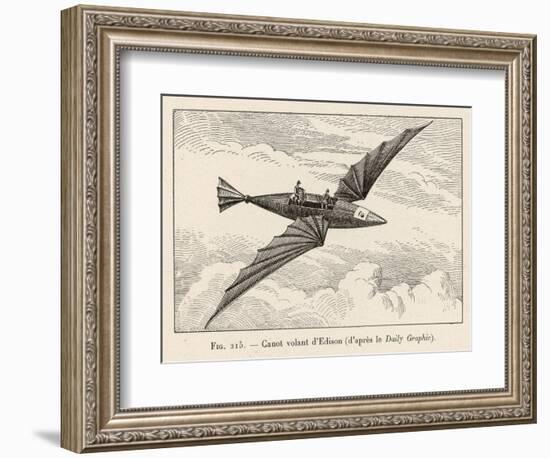 Thomas Alva Edison's Flying Canoe the Smaller of His Two Projected Flying Machines-null-Framed Art Print