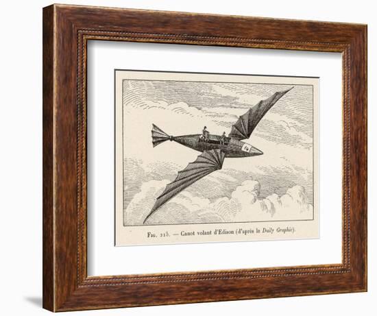 Thomas Alva Edison's Flying Canoe the Smaller of His Two Projected Flying Machines-null-Framed Art Print