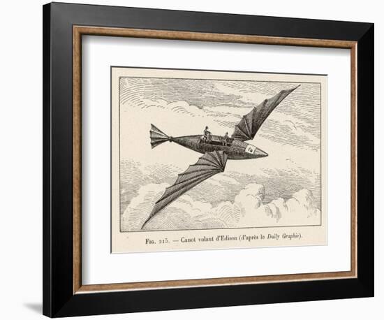 Thomas Alva Edison's Flying Canoe the Smaller of His Two Projected Flying Machines-null-Framed Art Print